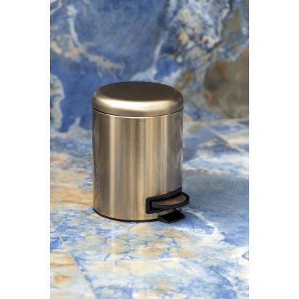 Gedy - Κάδος απορριμμάτων POTTY 3 l με μαλακό κλείσιμο, ματ χρυσό