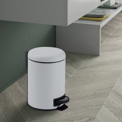 Gedy - Κάδος απορριμμάτων POTTY 5 l, με απαλό κλείσιμο, λευκό