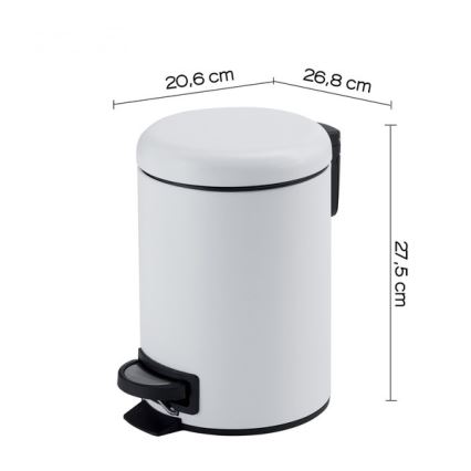 Gedy - Κάδος απορριμμάτων POTTY 5 l, με απαλό κλείσιμο, λευκό
