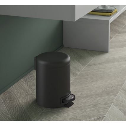 Gedy - Κάδος απορριμμάτων POTTY 5 l με μαλακό κλείσιμο, ματ μαύρο