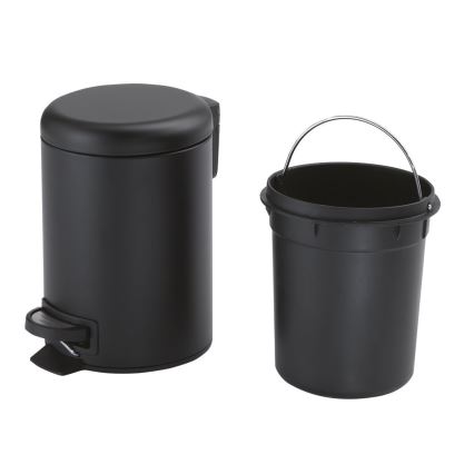 Gedy - Κάδος απορριμμάτων POTTY 5 l με μαλακό κλείσιμο, ματ μαύρο