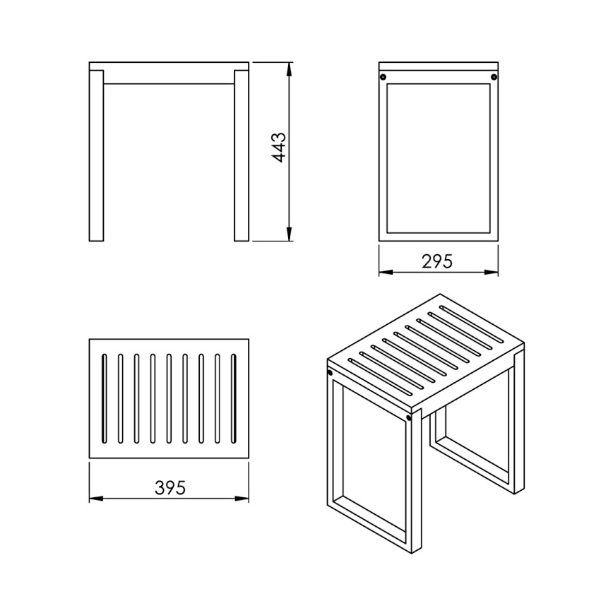 Gedy - Κάθισμα μπάνιου HIMALAYA 39,5x44,3 cm μπαμπού