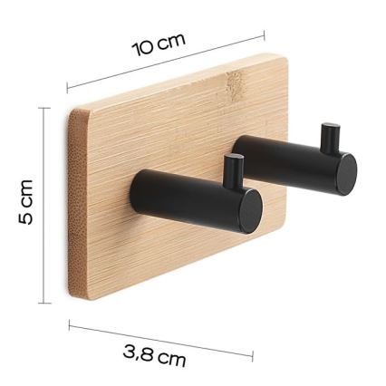 Gedy - Κρεμάστρα τοίχου αυτοκόλλητη HIMALAYA μαύρο/μπαμπού