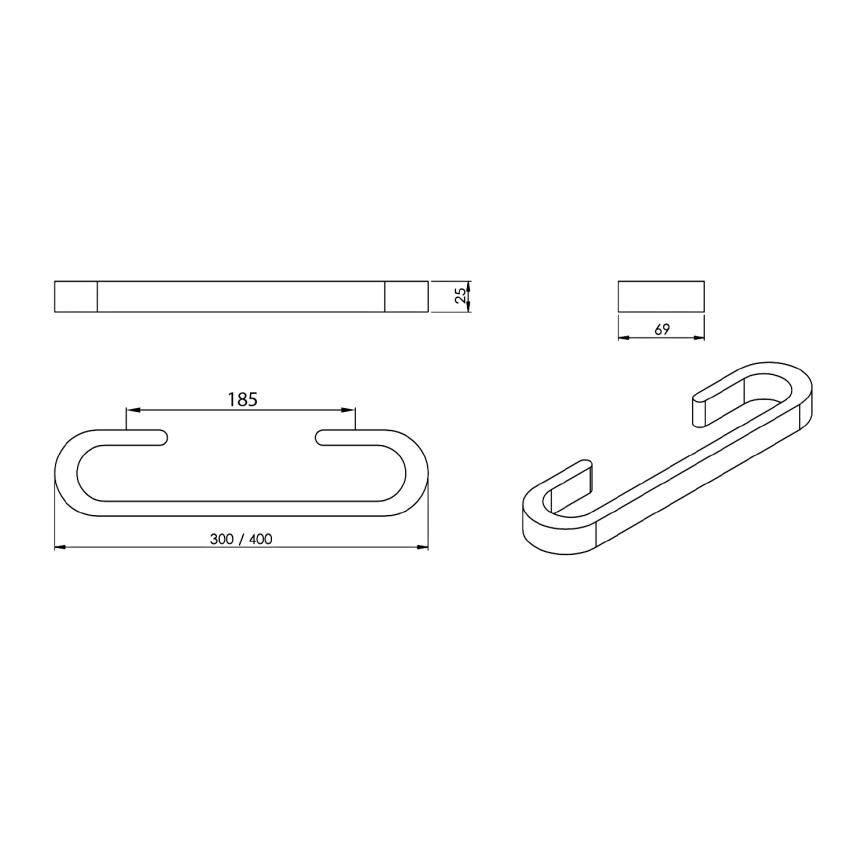 Gedy - Κρεμάστρα τοίχου για πετσέτες HIMALAYA 7x30 cm μπαμπού/μπεζ