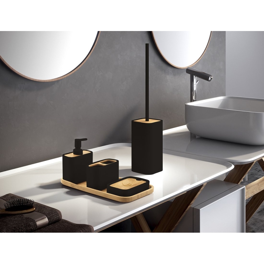 Gedy - Σαπουνοθήκη NINFEA μαύρο/μπαμπού