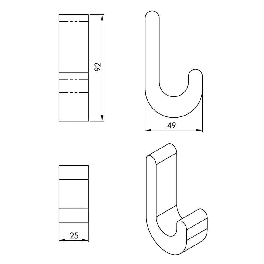 Gedy - ΣΕΤ 2x Άγκιστρο τοίχου HIMALAYA μπαμπού