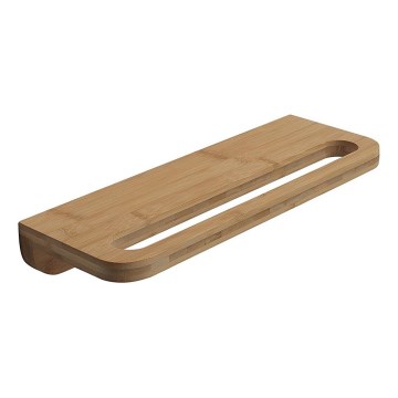 Gedy - Ράφι τοίχου με κρεμάστρα πετσέτας HIMALAYA 14,5x40 cm μπαμπού