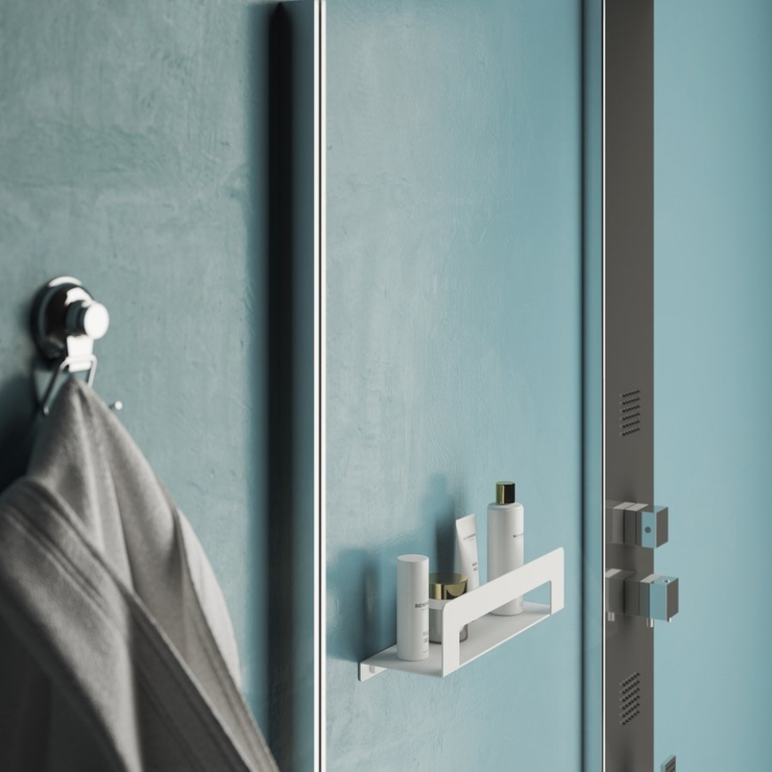 Gedy - Ράφι με κρεμάστρα για πετσέτες CLEO 30 cm ματ λευκό