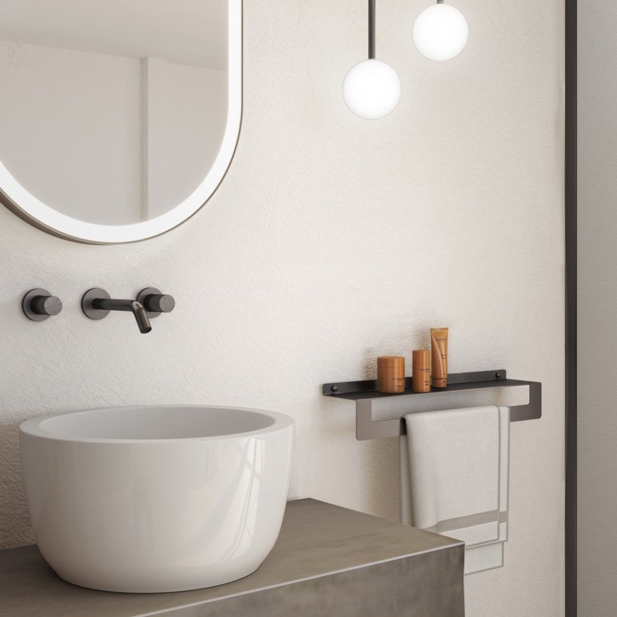 Gedy - Ράφι με κρεμάστρα για πετσέτες CLEO 50 cm μεταλλικό γκρι