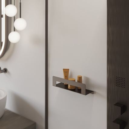 Gedy - Ράφι με κρεμάστρα για πετσέτες CLEO 50 cm μεταλλικό γκρι