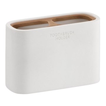 Gedy - Ποτηροθήκη μπάνιου NINFEA λευκό/μπαμπού