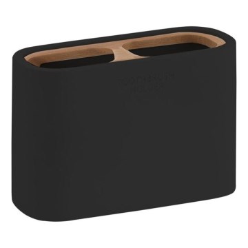 Gedy - Ποτηροθήκη μπάνιου NINFEA μαύρο/μπαμπού