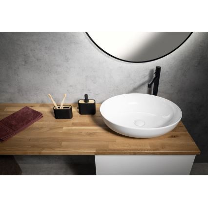 Gedy - Ποτηροθήκη μπάνιου NINFEA μαύρο/μπαμπού