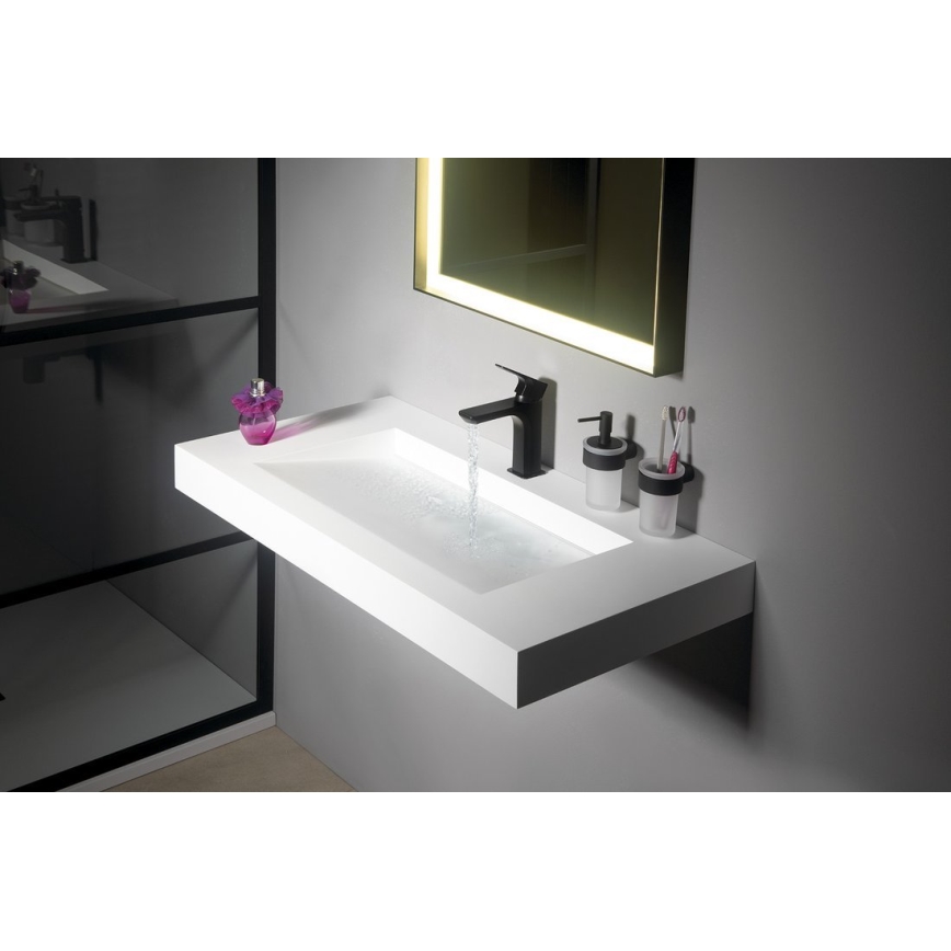 Gedy - ποτηροθήκη μπάνιου PIRENEI γαλακτερό Γυαλί/μαύρο