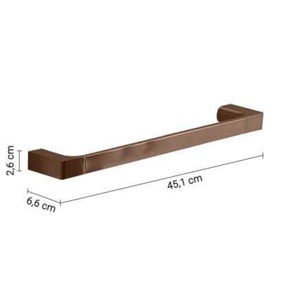 Gedy - Επιτοίχια κρεμάστρα πετσετών PIRENEI 45 cm μπρονζέ