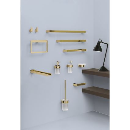 Gedy - Επιτοίχια κρεμάστρα για πετσέτες PIRENEI 15x23 cm χρυσή