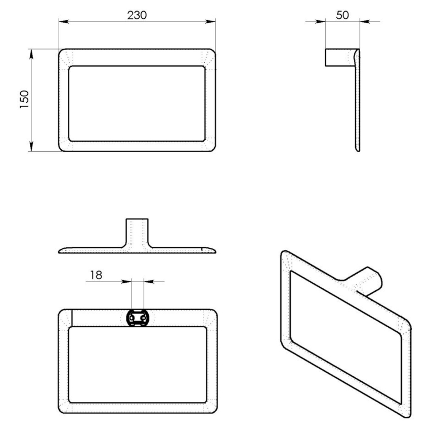 Gedy - Επιτοίχια κρεμάστρα για πετσέτες PIRENEI 15x23 cm χρυσή