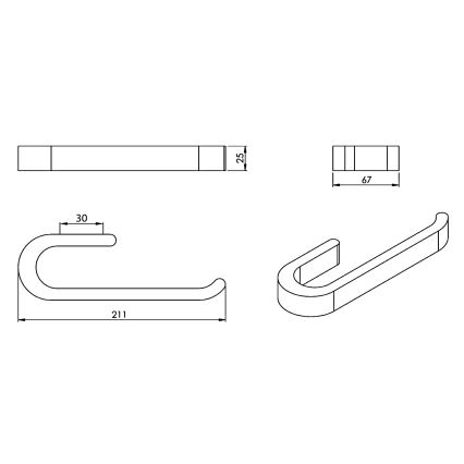 Gedy - Επιτοίχια πετσετοθήκη HIMALAYA 6,7x21 cm μπαμπού