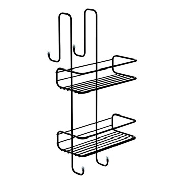 Gedy - Επιτοίχιο ράφι για ντουζιέρα CHROM LINE 49x24 cm μαύρο ματ