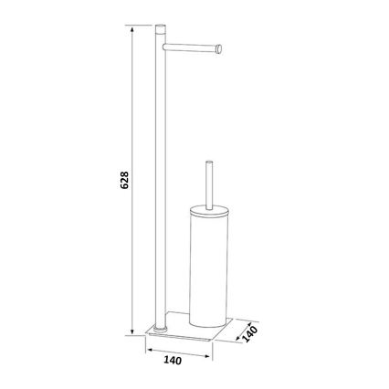 Gedy - Επιδαπέδια βούρτσα WC με θήκη για χαρτί υγείας TRILLY ματ λευκή