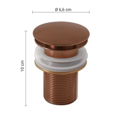 Gedy - Βαλβίδα νιπτήρα CLICK-CLACK, διάμ. 6,6 εκ., μπρονζέ