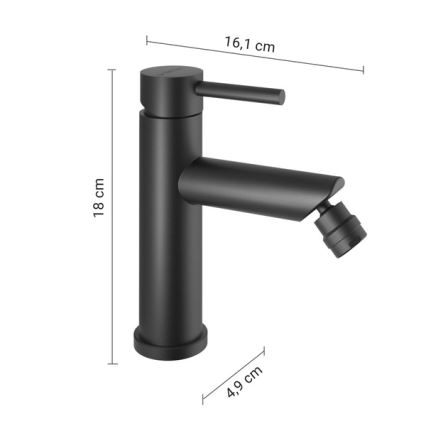 Gedy - Μπαταρία μπιντέ COMO 18 cm ματ μαύρη