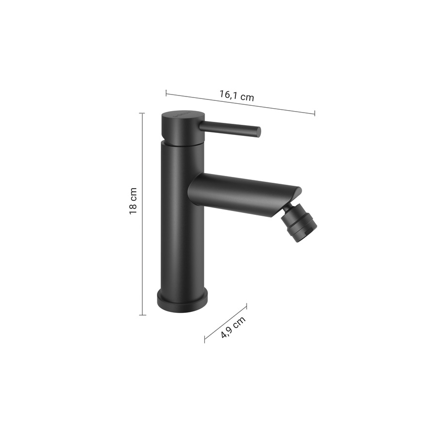 Gedy - Μπαταρία μπιντέ COMO 18 cm ματ μαύρη