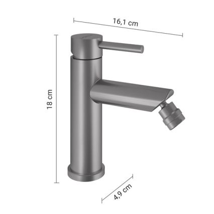 Gedy - Μπαταρία μπιντέ COMO 18 cm ματ χρώμιο