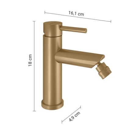 Gedy - Μπαταρία μπιντέ COMO 18 cm χρυσή