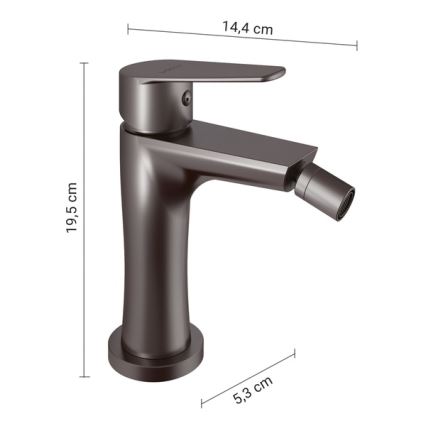 Gedy - Μπαταρία μπιντέ COMO 19,5 cm σε μεταλλικό γκρι