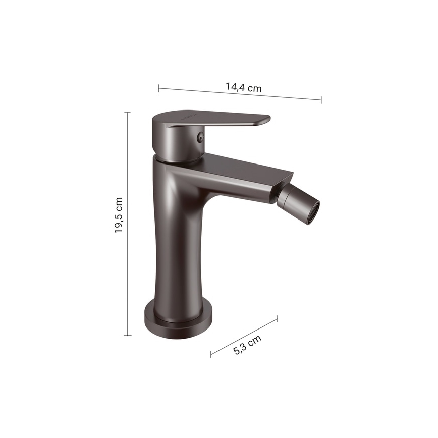 Gedy - Μπαταρία μπιντέ COMO 19,5 cm σε μεταλλικό γκρι