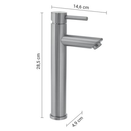 Gedy - Μπαταρία νιπτήρα ALTO 28,5 cm ματ χρώμιο