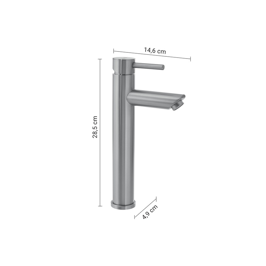 Gedy - Μπαταρία νιπτήρα ALTO 28,5 cm ματ χρώμιο