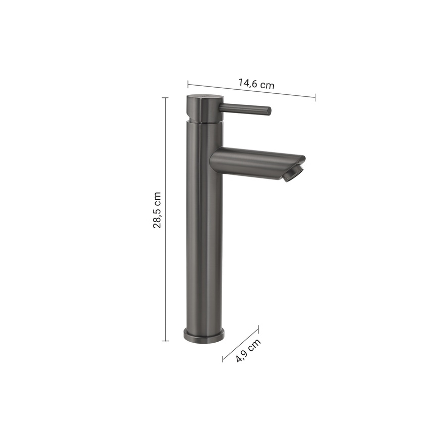 Gedy - Μπαταρία νιπτήρα ALTO 28,5 cm μεταλλικό γκρι