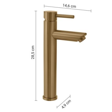 Gedy - Μπαταρία νιπτήρα ALTO 28,5 cm χρυσή