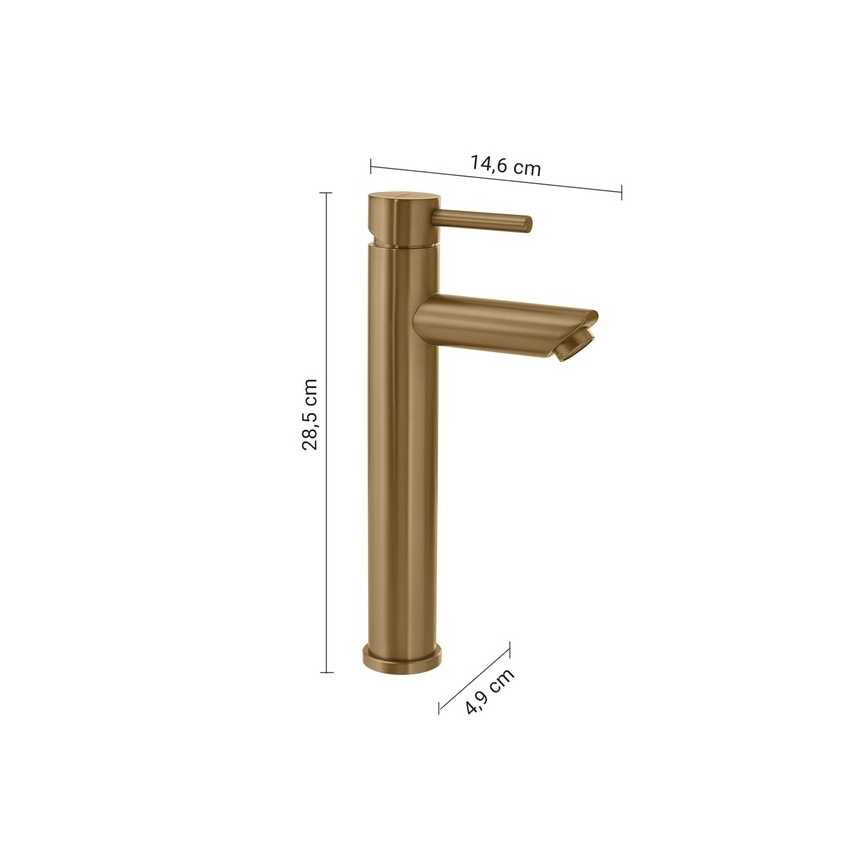 Gedy - Μπαταρία νιπτήρα ALTO 28,5 cm χρυσή