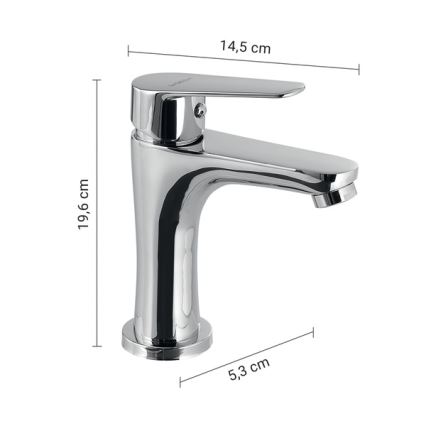 Gedy - Μπαταρία νιπτήρα COMO 19,6 cm γυαλιστερό χρώμιο