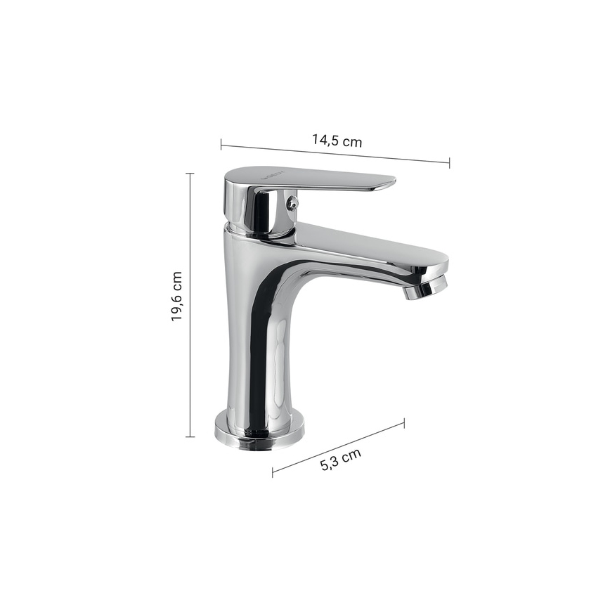 Gedy - Μπαταρία νιπτήρα COMO 19,6 cm γυαλιστερό χρώμιο