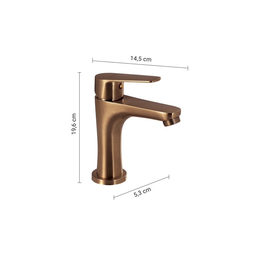 Gedy - Μπαταρία νιπτήρα COMO 19,6 cm μπρονζέ
