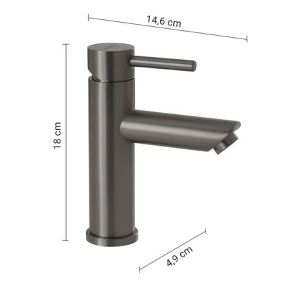Gedy - Μπαταρία νιπτήρα GARDA 18 cm σε μεταλλικό γκρι