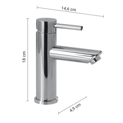 Gedy - Μπαταρία νιπτήρα GARDA 18 cm γυαλιστερό χρώμιο