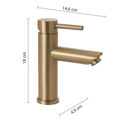Gedy - Μπαταρία νιπτήρα GARDA 18 cm χρυσή