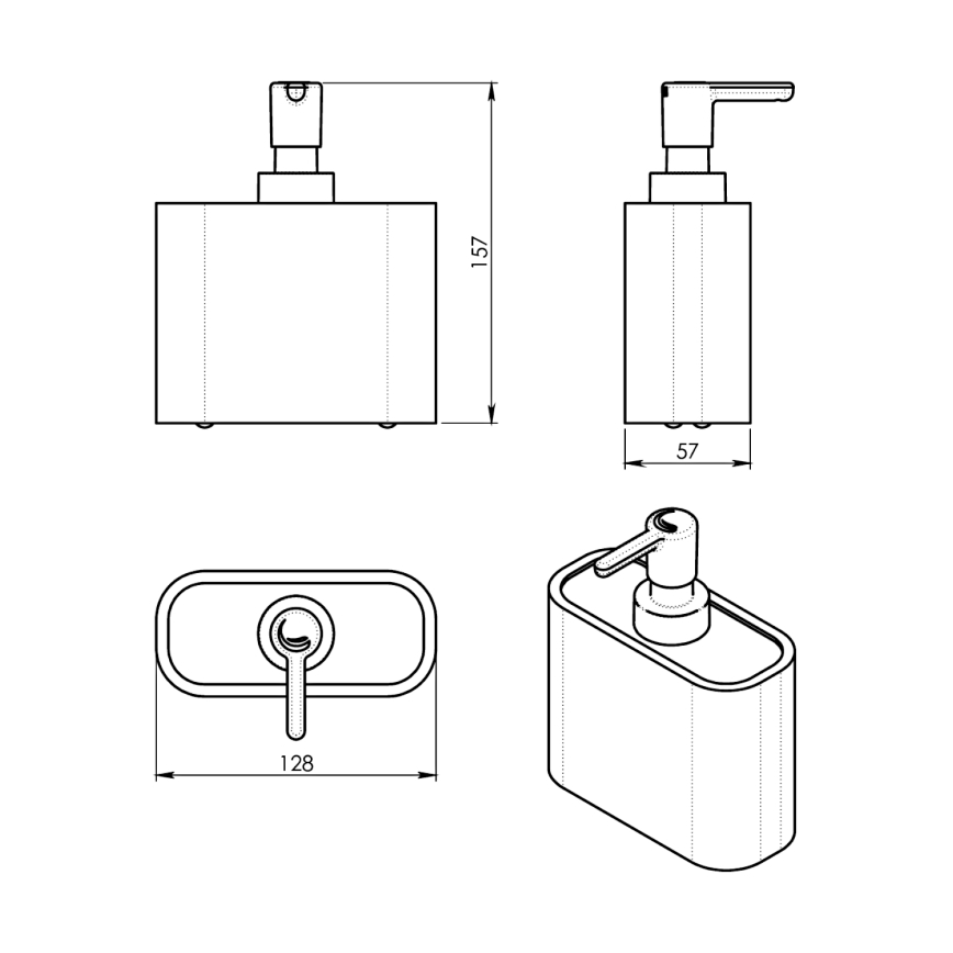 Gedy - Ντισπένσερ υγρού σαπουνιού NINFEA λευκό/μπαμπού