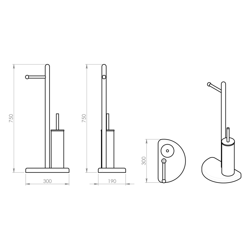 Gedy - Χαρτοθήκη με πιγκάλ HIBISCUS γυαλιστερό χρώμιο