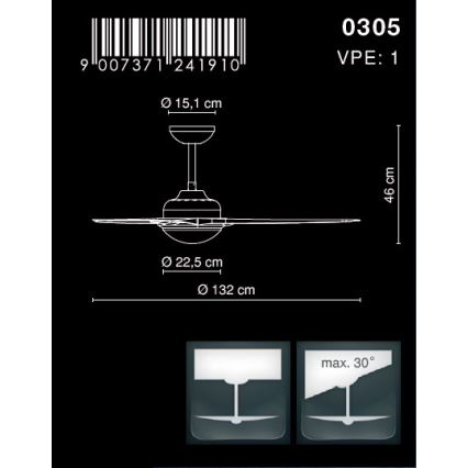 Globo - Ανεμιστήρας οροφής 2xE14/40W/230V