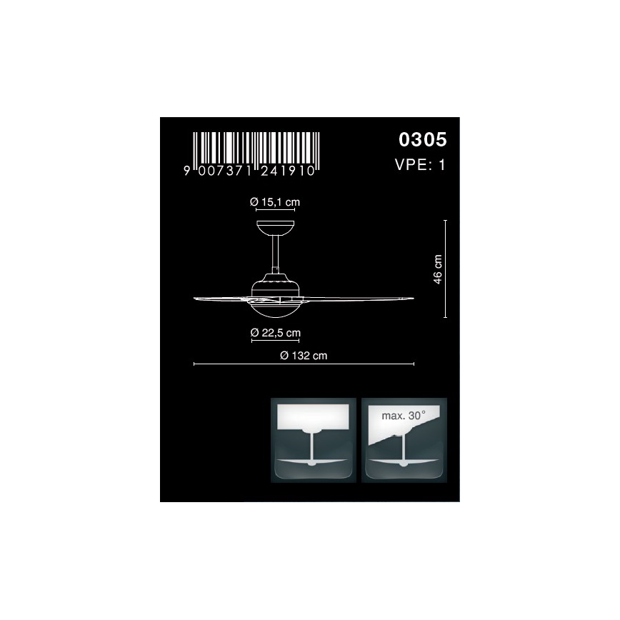Globo - Ανεμιστήρας οροφής 2xE14/40W/230V