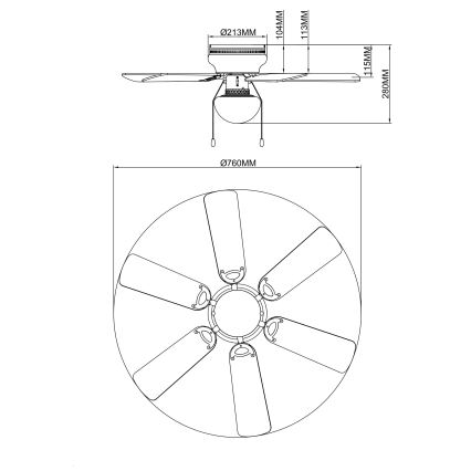 Globo - Ανεμιστήρας οροφής 1xE27/60W/230V