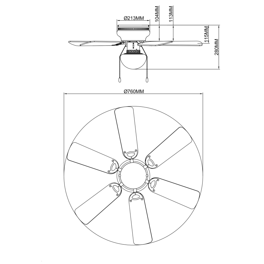 Globo - Ανεμιστήρας οροφής 1xE27/60W/230V