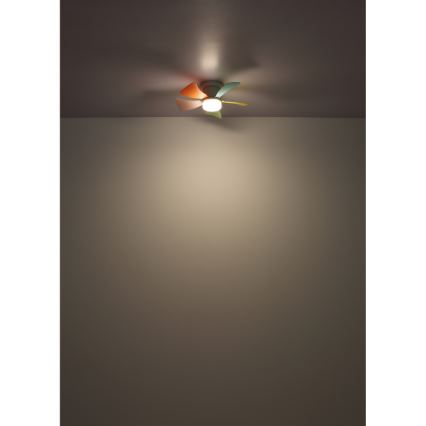 Globo - Ρυθμιζόμενος ανεμιστήρας οροφής LED/10W/230V 3000-6500K πολύχρωμος + τηλεχειριστήριο
