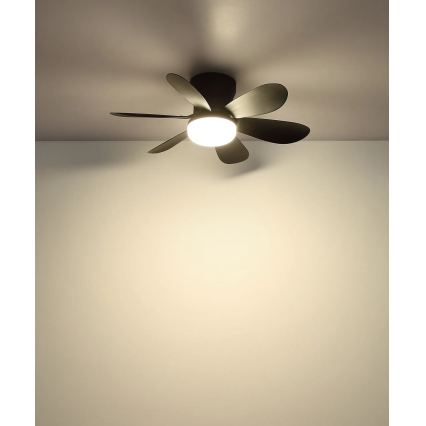 Globo - ρυθμιζόμενος ανεμιστήρας οροφής LED/5W/230V 2700-6500K μαύρος + τηλεχειριστήριο
